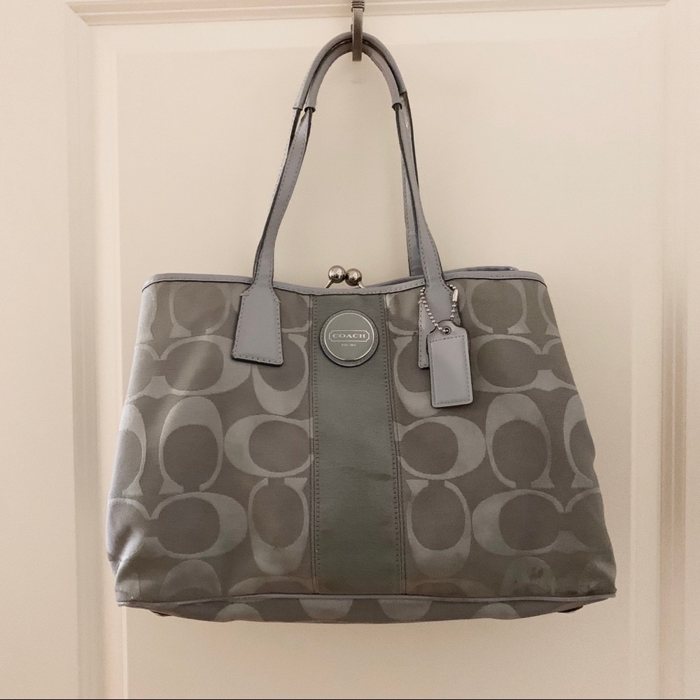COACH - BLUE GRAY COACH PURSE (FAIR CONDITION)